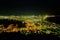 City and harbor view point after sunset at hakodate mountain in japan