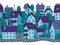 City horizontally seamless pattern with roofs