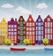 City illustration (Amsterdam)