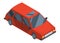 City isometric car icon. Vector flat colorful automobile. Graphic design element. Urban transport illustration