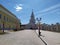 City of Kazan, Tatarstan, Russia. The National Museum of the Republic of Tatarstan and the Spasskaya White Tower of the Kazan