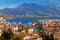 City and lake of Luzern panoramic aerial view