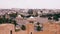 City landscape with ancient rotundas on alley near Bourguiba mausoleum in Monastir, Tunisia