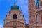 City landscape - bottom view of the Karlskirche St. Charles Church located on the Karlsplatz in Vienna