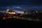 City landscape of Colmenar de Oreja illuminated at night, Spain