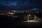 City landscape of Colmenar de Oreja illuminated at night, Spain