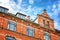 City landscape, Copenhagen, bright facades of buildings.