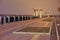 City landscape / Evening embankment / Embankment with rotunda and wrought iron fence /