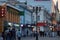 City landscape. Pedestrian Weiner Street. Ancient buildings.