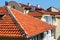 City landscape - red tiled roofs of houses, town of Sozopol