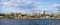 City landscape. Residential houses on the shore of the lake