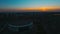City landscape at sunset. Downtown horizon at sunset time. Panoramic skyline