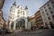 City lanscape with Johannes Gutenberg memorial. Vienna, Austria