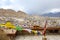 The city of Leh, Leh is located in the Indian Himalayas at an altitude of 3500 meters. viewed from Leh Palace