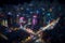 City Lights from Above: A Bird\\\'s Eye View of a Illuminated Metropolis at Night