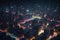 City Lights from Above: A Bird\\\'s Eye View of a Illuminated Metropolis at Night