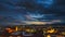 City lights of Graz and Mariahilfer church 4K timelapse, view from the Schlossberg hill, in Graz, Styria region, Austria, after