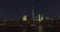 City lights of the New York,night scene and view from the ship, ,-USA