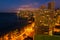 The City Lights of Waikiki Beach Skyline at Night