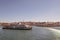 City lines ferry, symbol of sea transportation in Istanbul on the Bosphorus waterway in Istanbul