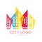 City logo original design of modern real estate and city building colorful vector Illustration