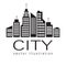 City logo, vector building web icon