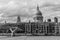 City of London, Millennium bridge and St. Paul;s cathedral