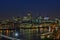 City of London over River Thames, at nightfall