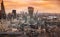 City of London panorama, at sunset