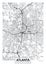 City map Atlanta, travel vector poster design