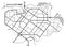 City map. Line scheme of roads. Town streets on the plan. Urban environment, architectural background. Vector