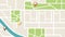 City map navigation. GPS navigator. Point marker icon. Top view, view from above. Abstract background. Cute simple design. Flat