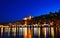 City of Menton by night. French Riviera