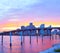 City of Miami Florida, colorful sunset panorama