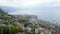 City of Montreux at Lake Leman from above - aerial view