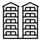 City multistory icon outline vector. Building block