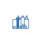 City,new town  line icon concept. City,new town  flat  vector symbol, sign, outline illustration.