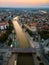 City of Nis aerial landmark view in Serbia