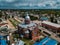 City of Oboyan, Kursk region, aerial view of Trinity Cathedral