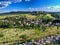 The city of Olsztyn seen from castle hill on trail of Eagles` nests.