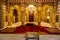 City Palace Jaipur medieval royal room with gold artwork at Rajasthan, India