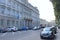 City panorama with beautiful architecture. Street in Lviv. Cars parked