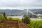 City panorama of Coimbra and the river Mondego