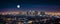 city panorama at night,Los Angeles ,starry sky and moon banner .skyline view from plane banner