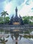 City park dan public square in Denpasar, Bali. Named `Puputan Margarana Renon` Square and `Bajra Sandhi` Monument