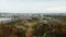 City Park. Footpaths. Trees with colorful autumn leaves. Aerial photography