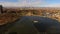 City Park Lake Denver Colorado Skyline Migrating Geese Birds Wildlife