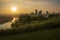 City of Pittsburgh, Pennsylvania at sunrise from Mount Washington