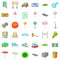 City pointer icons set, cartoon style