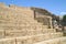 The city of Pompeii buried under a layer of ash by the volcano Mount Vesuvius. Tribune amphitheater